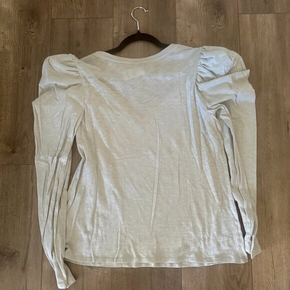 Express Light Green Puff Sleeve V-Neck Top – Size XL - Picture 2 of 4